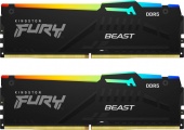 Комплект модулей памяти Kingston Fury Beast RGB, KF552C40BBAK2-16 [16 ГБ DDR 5, 5200 МГц, 41600 Мб/сек, 1.1 В, подсветка, KIT]
