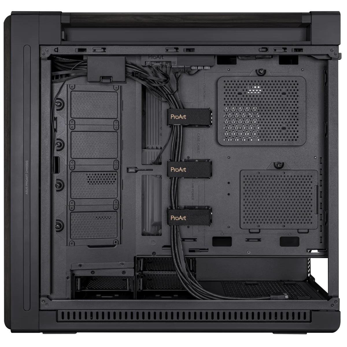 Корпус Asus PROART PA602 WOOD TG PWM BLACK [Midi Tower, 1 x 140 мм, 2 x 200 мм]