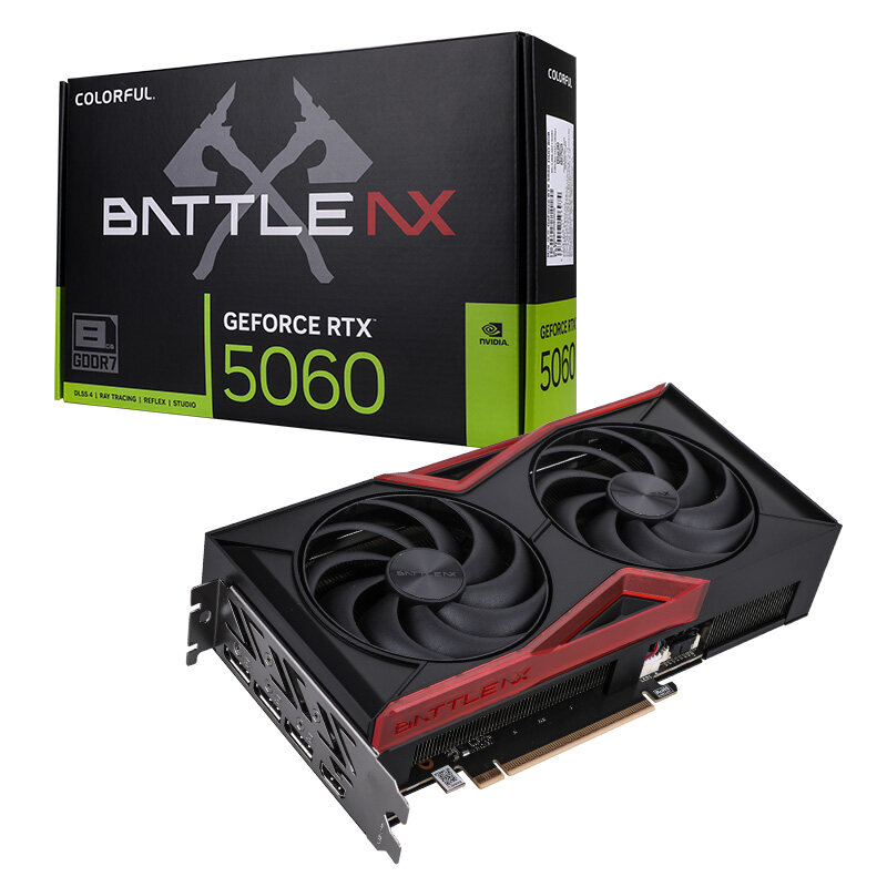 Видеокарта Colorful RTX 5060 Battle AX DUO 8GB-V [8 ГБ, GDDR7, 128 бит, HDMI, DisplayPort (3 шт)]