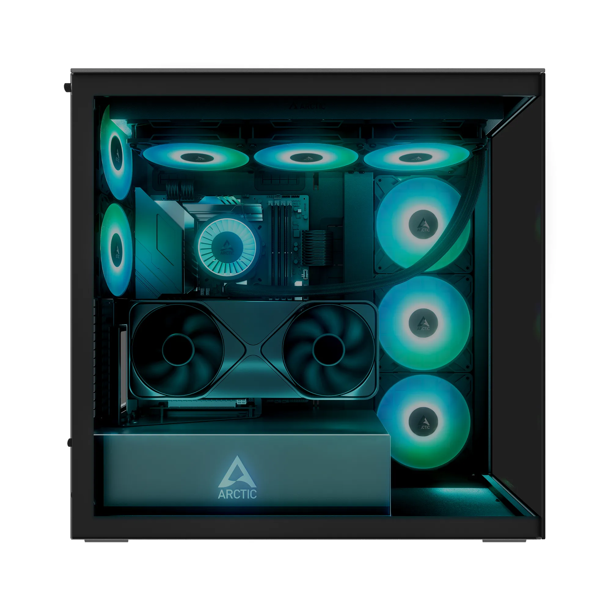 Корпус Arctic Xtender VG Black(Tinted Glass) (ACPCC00016A) [Full Tower, 2×120 мм + 3×140 мм A-RGB, Черный]
