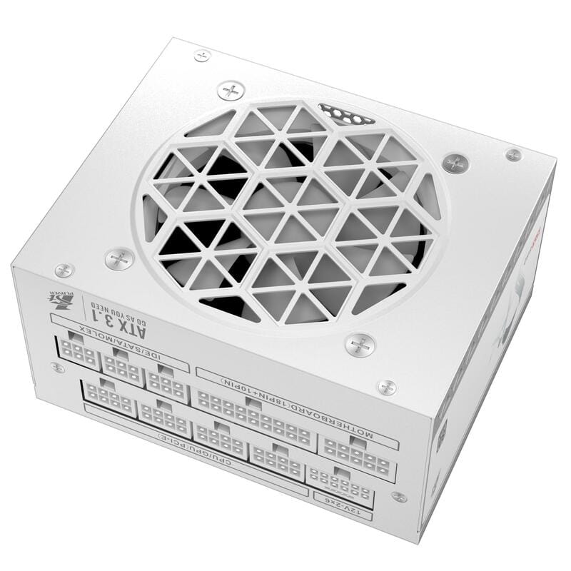 Блок питания 1stPlayer SFX 850W White Gold (PS-850SFX WHITE) [850 Вт, 80 PLUS Gold, 8x SATA, 1 x 16 pin (12VHPWR), 2 x 6+2 pin PCIe, 4+4 pin CPU, SFX]