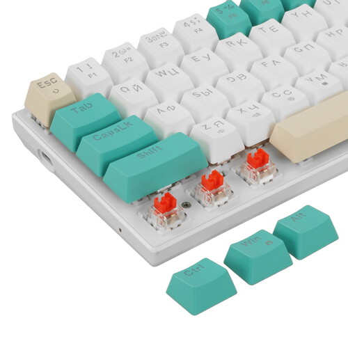 Клавиатура Defender Vexx Pro GK-084 (45084) [механическая, проводная, RGB подсветка, Outemu Red, белая]