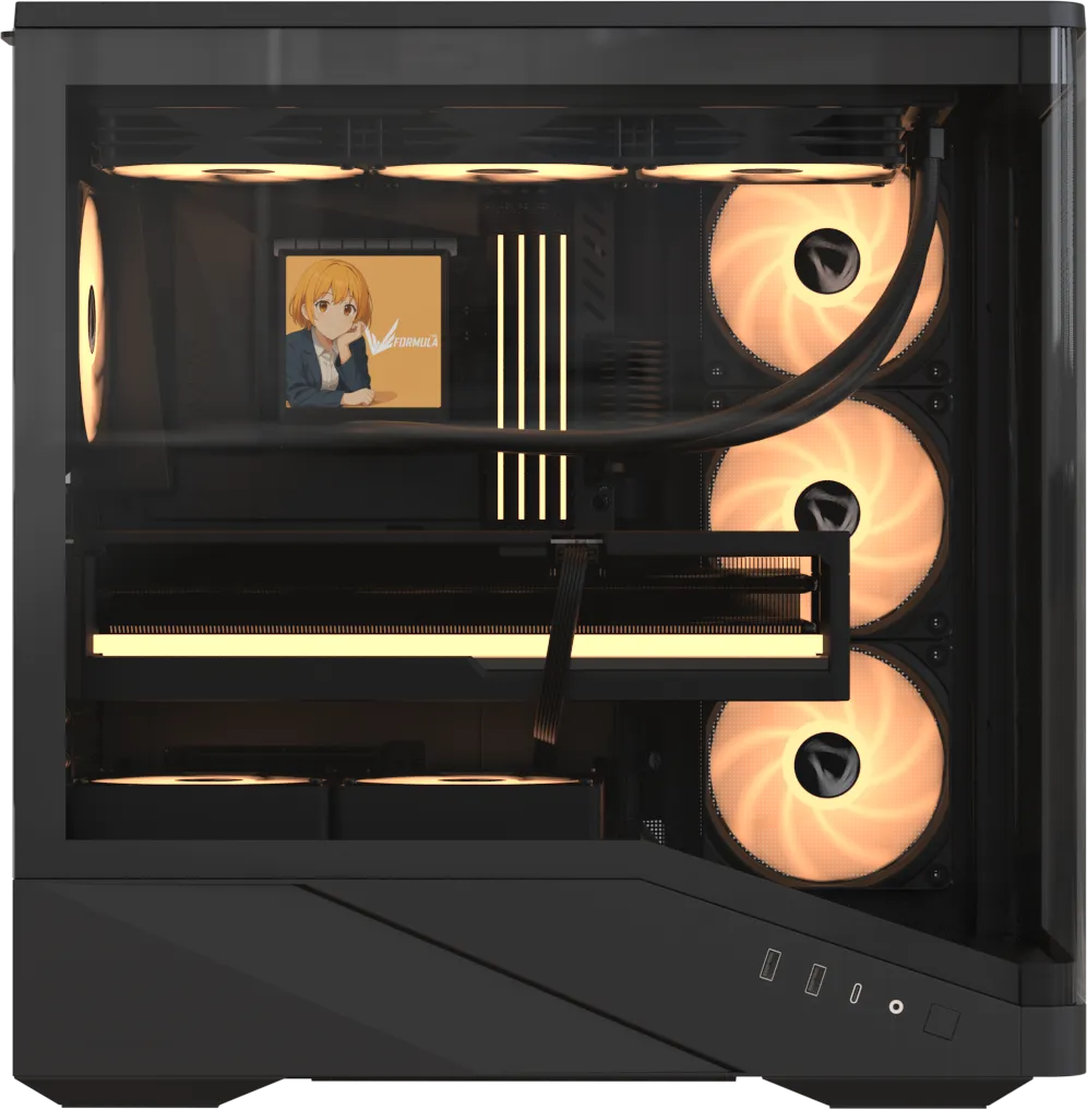 Корпус Formula V Crystal U9 PA Black [Midi Tower, 4 x 120 мм ARGB, черный]