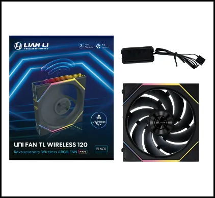 Вентилятор для корпуса Lian Li UNI FAN TL 120 Reverse Blade Wireles ARGB Black [120 мм, 2300 об/мин, 83.4 CFM, 34 дБ, PWM]