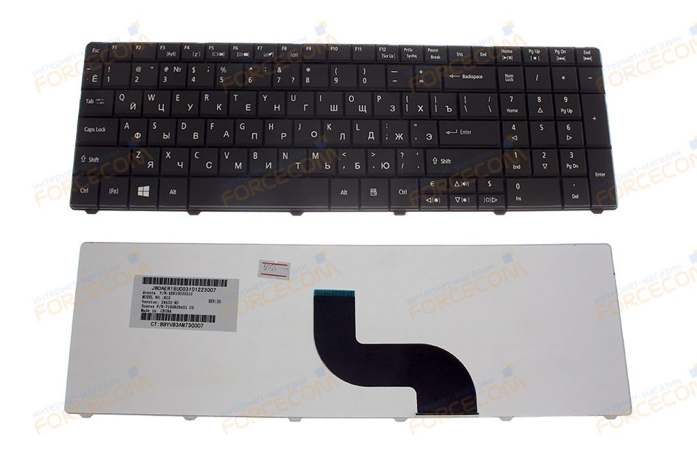 Клавиатура для ноутбука Acer Aspire E1-531/ E1-521/ E1-571 (совместима с 5810T), RU, черная - купить по цене 4 910 тг. в интернет-магазине Forcecom.kz
