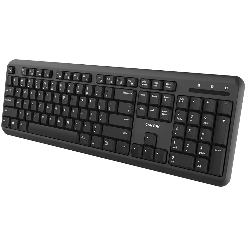 Клавиатура Canyon HKB-W20 (CNS-HKBW02-RU) [мембранная, беспроводная, черная]