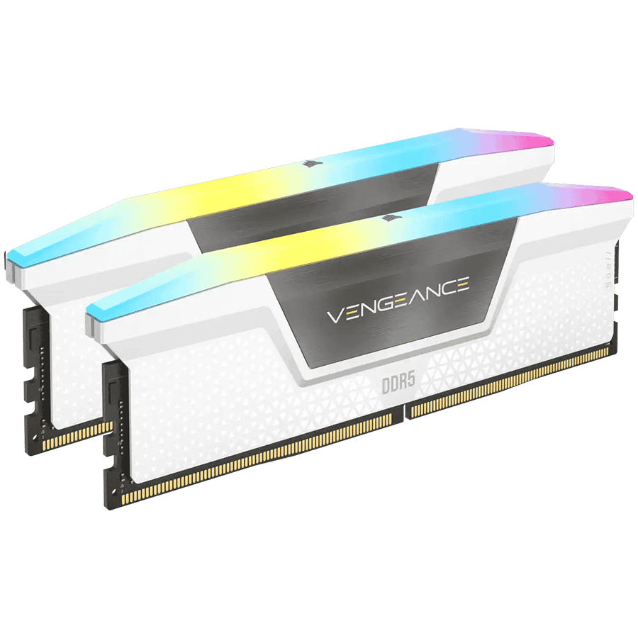 Комплект оперативной памяти Corsair VENGEANCE RGB DDR5 (CMH32GX5M2B5600C40W) [32 ГБ, DDR 5, 5600 МГц, 1.25 В, подсветка, KIT]