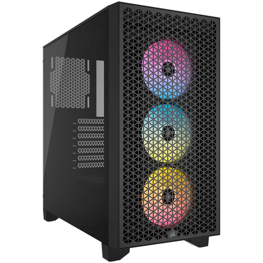 Корпус Corsair 3000D RGB (CC-9011255-WW) [Midi Tower, 3 x 120 мм RGB, черный]