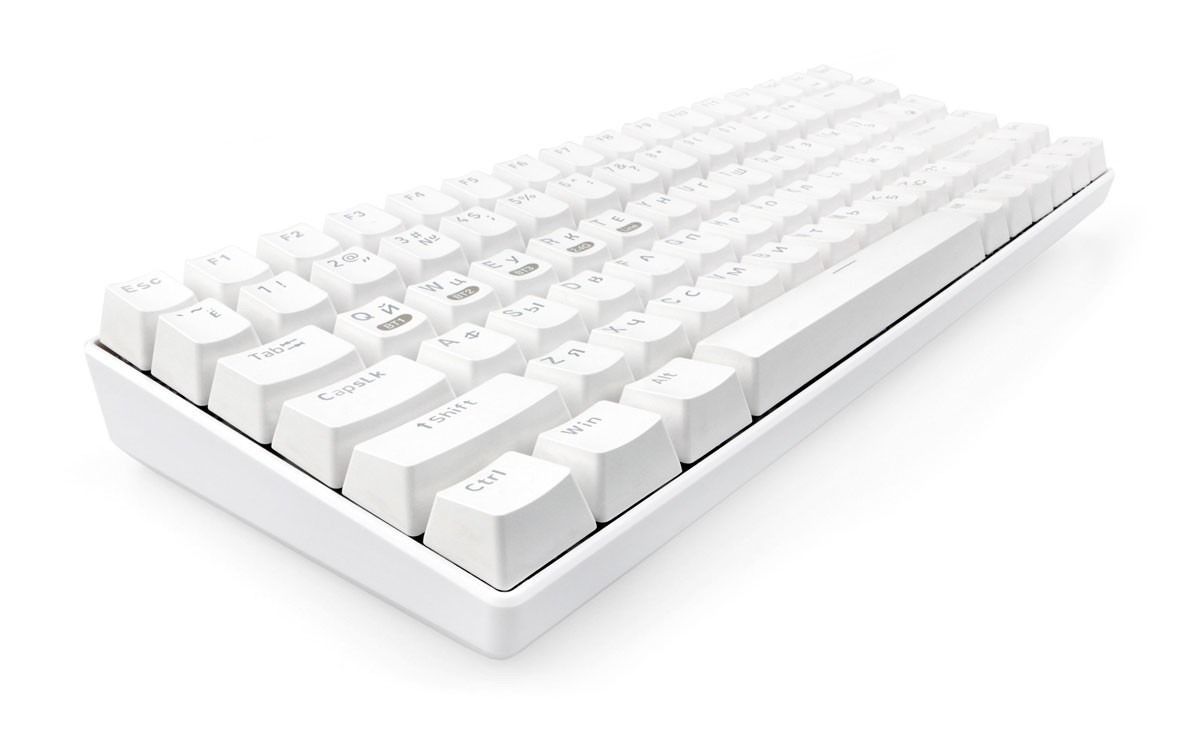 Клавиатура USB, Gembird KBW-G520L, механическая, проводная + беспроводная, подсветка, белый