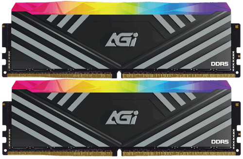 Набор модулей памяти AGI TURBOSPRINT, DIMM DDR5 32Gb (16x2), 6000MHz, CL36, RGB, Black Heatsink, AGI6CSJ16UD858-DC, Reta