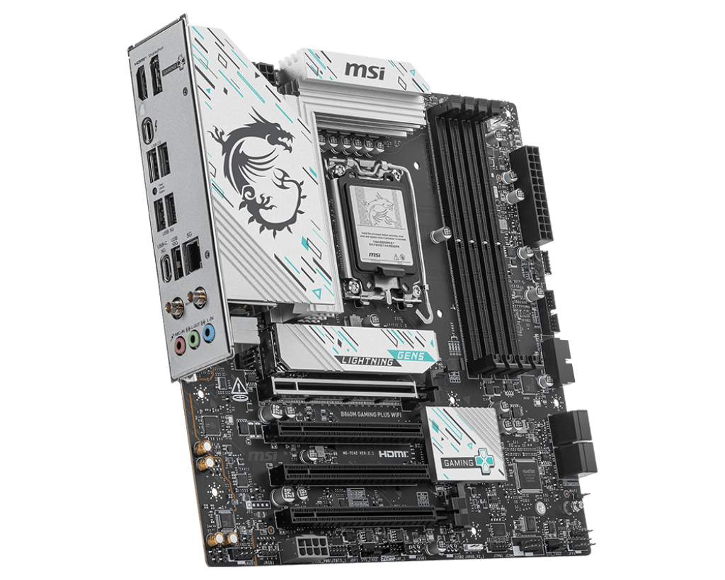 Материнская плата MSI B860M GAMING PLUS WIFI LGA1851 4xDDR5 4xSATA3 RAID 3xM.2 HDMI DP 2xType-C mATX