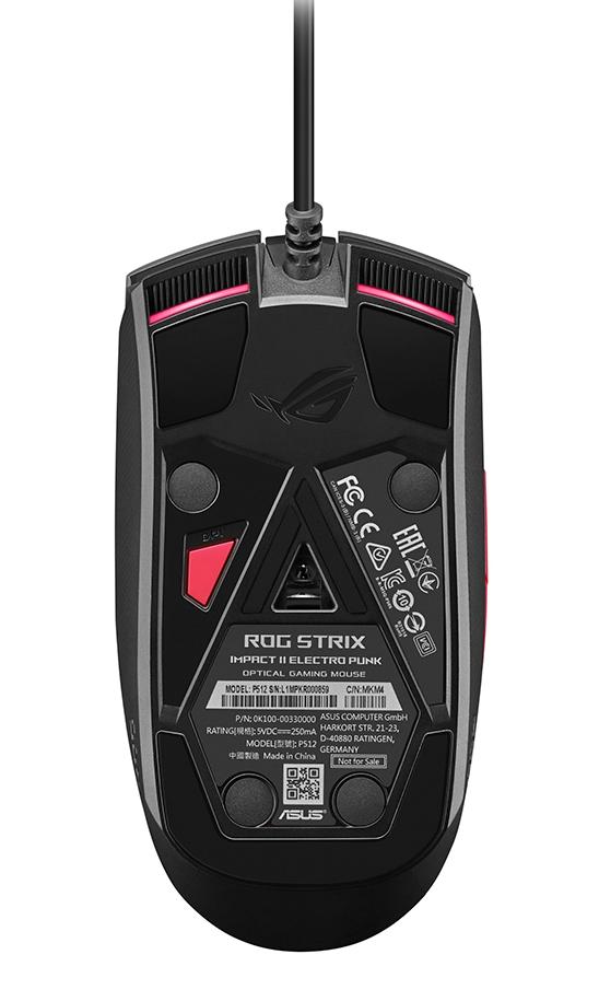 Игровая мышь ASUS ROG Strix Impact II Electro Punk (90MP01U0-BMUA00), [проводная, светодиодная, 6200 DPI, 1000 Гц, подсветка]