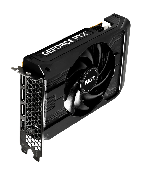 Видеокарта Palit RTX5050 STORMX OC 8G (NE65050T19P1-GB2070F) [8 ГБ, GDDR6, 128 бит, HDMI, DisplayPort (3 шт)]