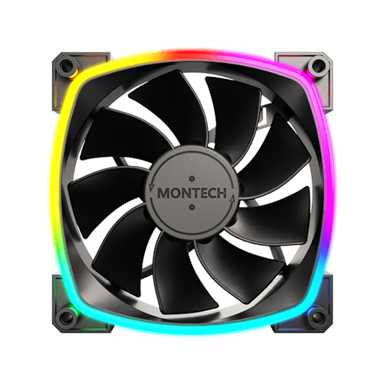 Комплект вентиляторов для корпуса Montech RX120 PWM Reverse 3 in 1 Pack [120 мм, 1600 об/мин, 59 CFM, 27 dBA, PWM]
