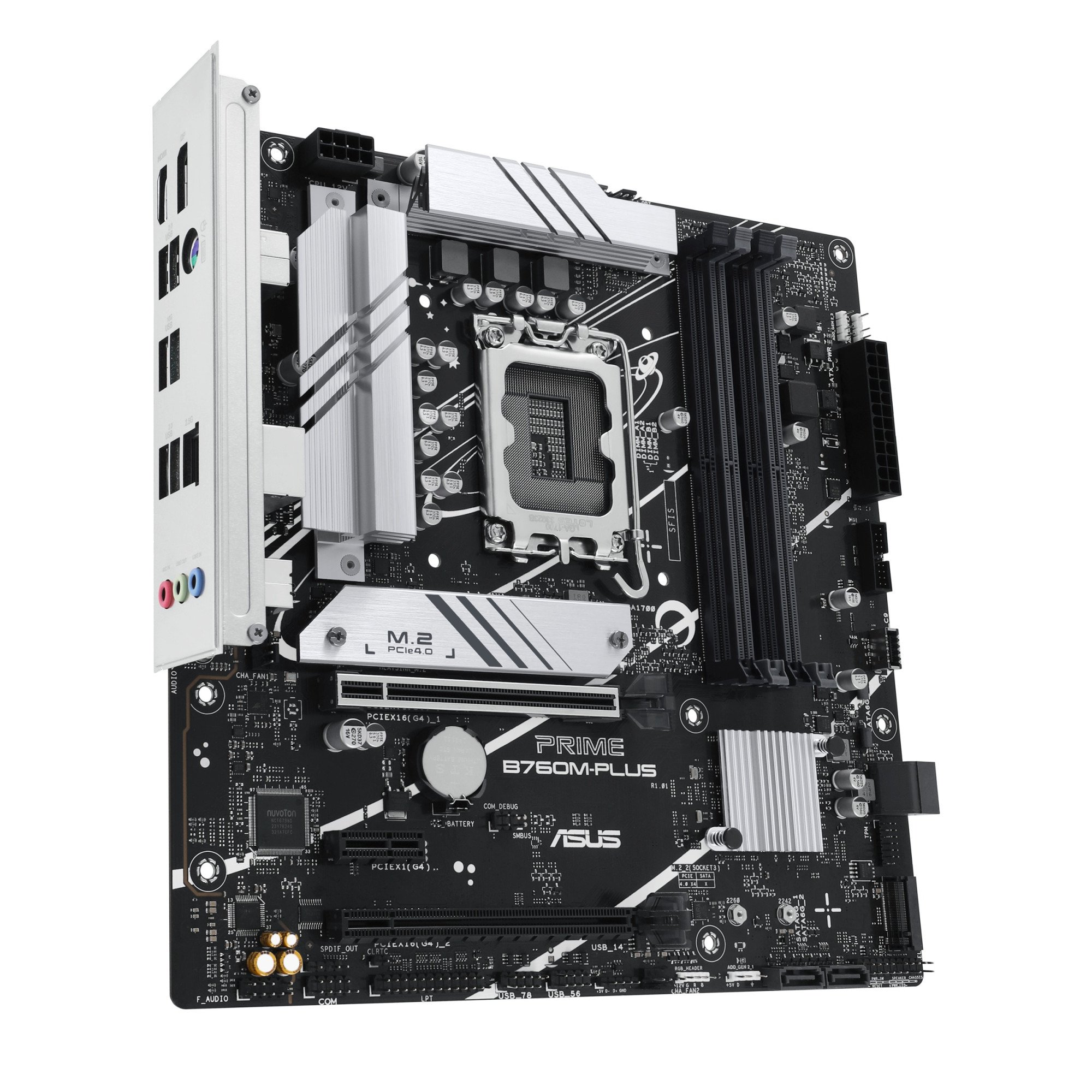 Материнская плата ASUS PRIME B760M-PLUS, LGA1700 4xDDR5 4xSATA3 2xM.2 RAID HDMI DP mATX