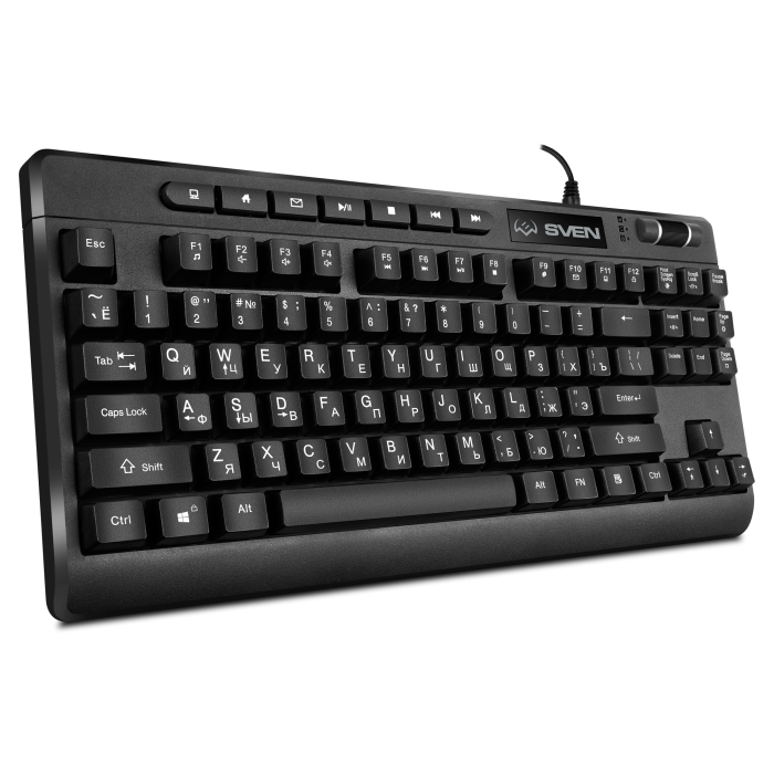 Клавиатура SVEN KB-G8200 [Мембранная, проводная, клавиш - 95, подсветка, черная]