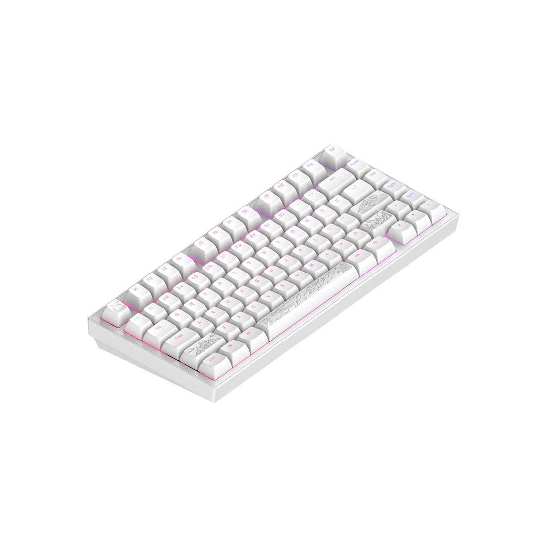 Клавиатура Dark Project ALU81A Terra Nostra White (DPKB_NOSTRA_81_ANSI_WHITE) [механическая, проводная, RGB подсветка, G3MS Moonstone, белая]