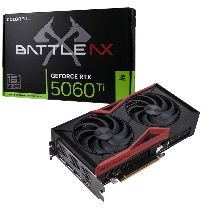 Видеокарта Colorful RTX 5060 Ti Battle AX DUO 16GB-V [16 ГБ, GDDR7, 128 бит, HDMI, DisplayPort (3 шт)]