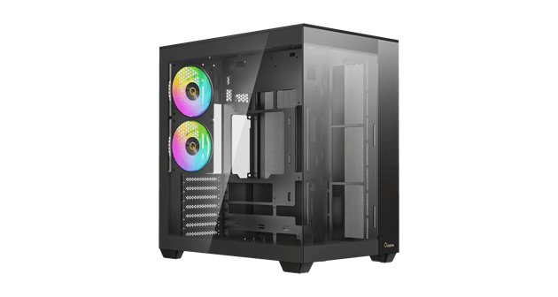 Корпус Ocypus Delta C74 BK ARGB (Delta-C74-BKD200XX-GL) [Midi Tower, 2 x 120 мм, черный]