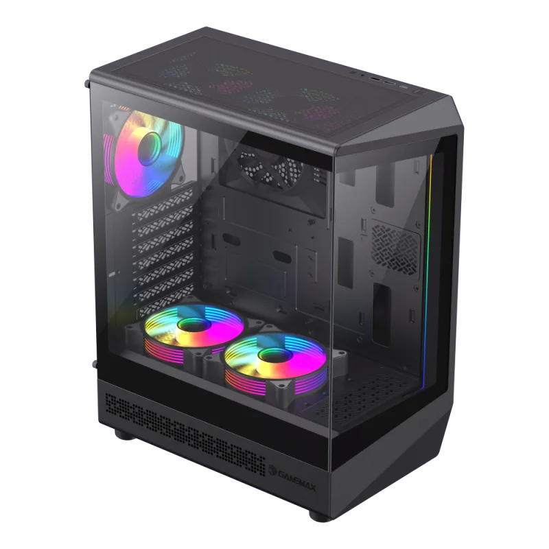 Корпус GameMax Vista COC AB Black [Midi Tower, 6 x 120мм ARGB, черный]