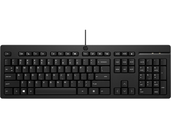Клавиатура HP 125 Wired [мембранная, проводная, черный]