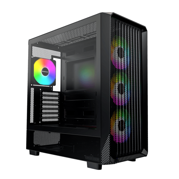 Корпус Montech X5 (B) [Midi Tower, 3 × 140 мм, 1 × 120 мм, Черный]