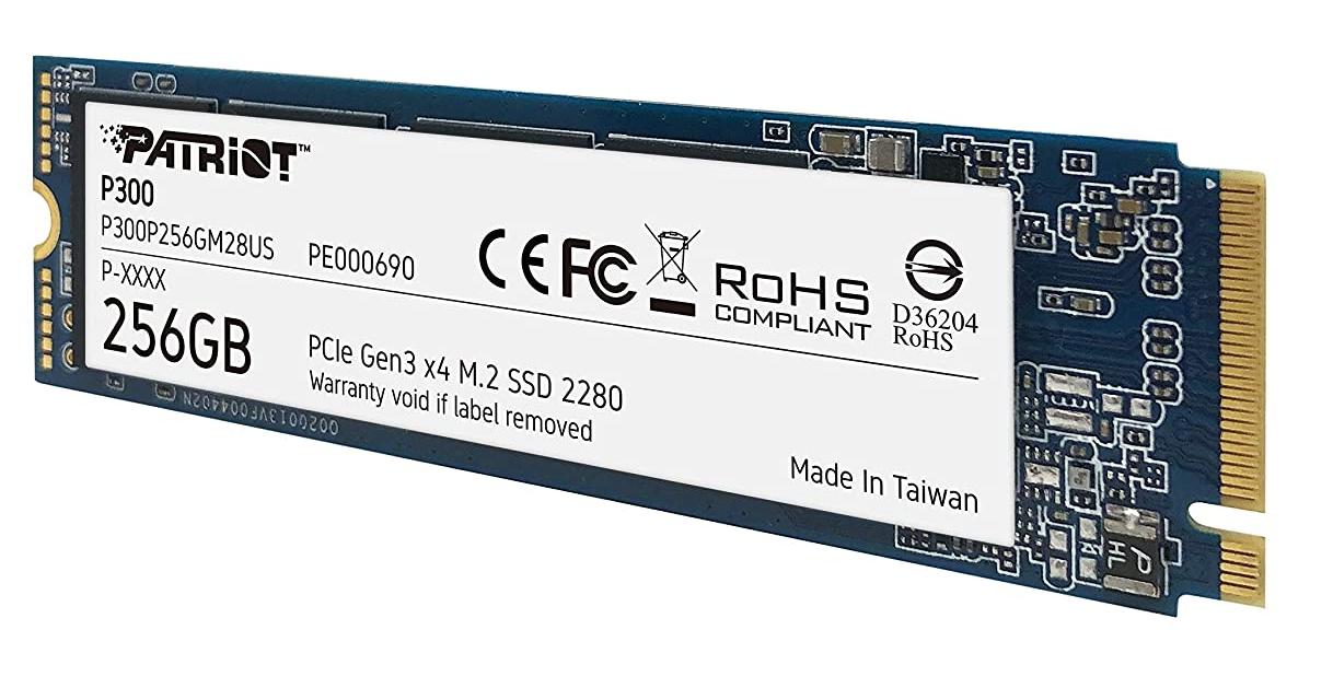 Твердотельный накопитель SSD	Patriot P300, [256 ГБ, M.2 2280 PCI-E, чтение: 1700 МБ/с, запись: 1100 МБ/с, TLC]