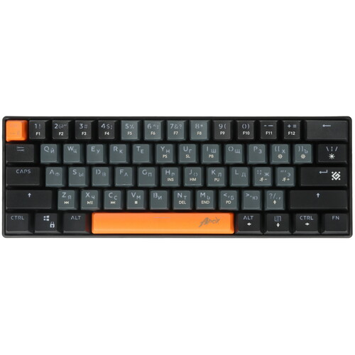 Клавиатура Defender Apex GK-002 (45003) [механическая, проводная, RGB подсветка, Outemu Red, черная]