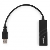 Адаптер USB на RJ-45 Gembird NIC-U3, черный  - купить в интернет-магазине Forcecom.kz Адаптер USB на RJ-45 Gembird NIC-U3, черный