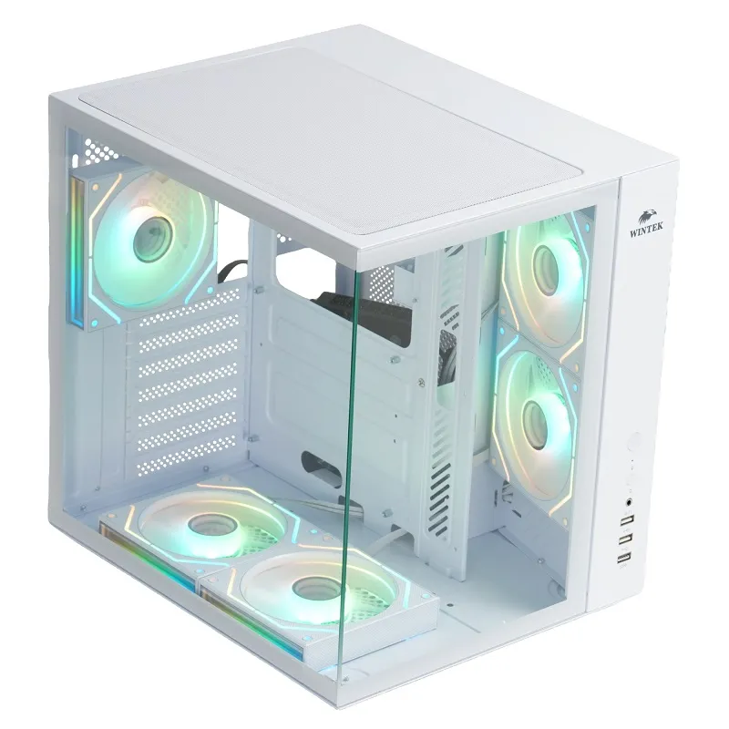 Корпус Wintek Cube Pro V909-W TG [Midi Tower, 5х 120 мм ARGB, белый]