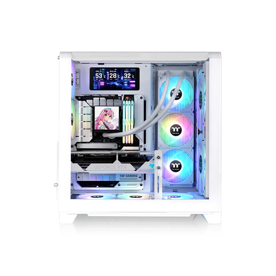 Корпус Thermaltake View 390 Air Snow White (CA-11F-00M6WN-00) [Midi Tower, 2 x 120 мм, белый]