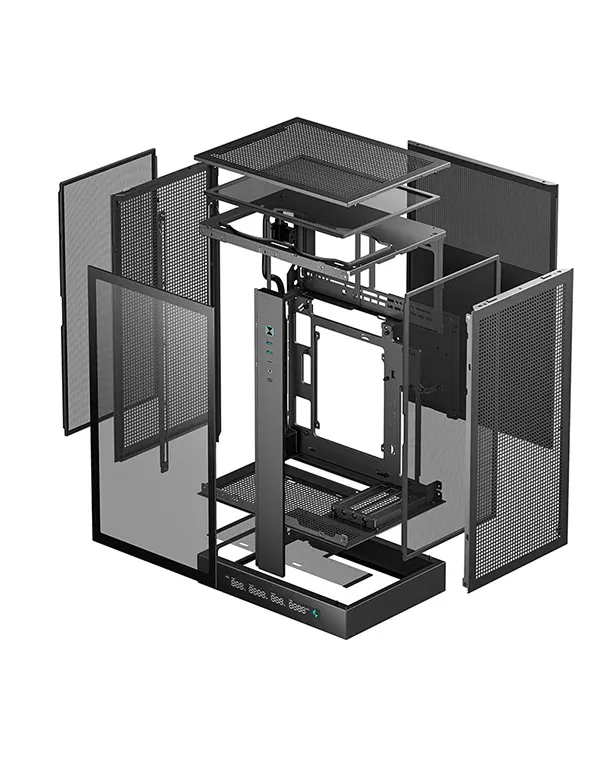 Корпус DeepCool CH270 DIGITAL (R-CH270-BKNDM0-G-1), Mini Tower, Без вентиляторов, черный