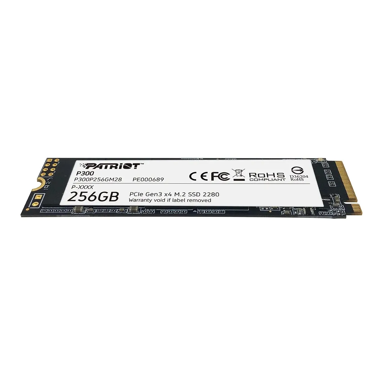 SSD накопитель Patriot P300 (P300P256GM28) [256 ГБ, M.2PCI-E, чтение: 1700 МБ/с, запись: 1100 МБ/с, TLC]