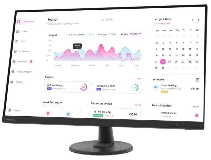 Монитор Lenovo D32-40 (66FCGAC2EU) [31.5", VA, 1920x1080, 75 Гц, 4 мс, HDMI, DisplayPort]