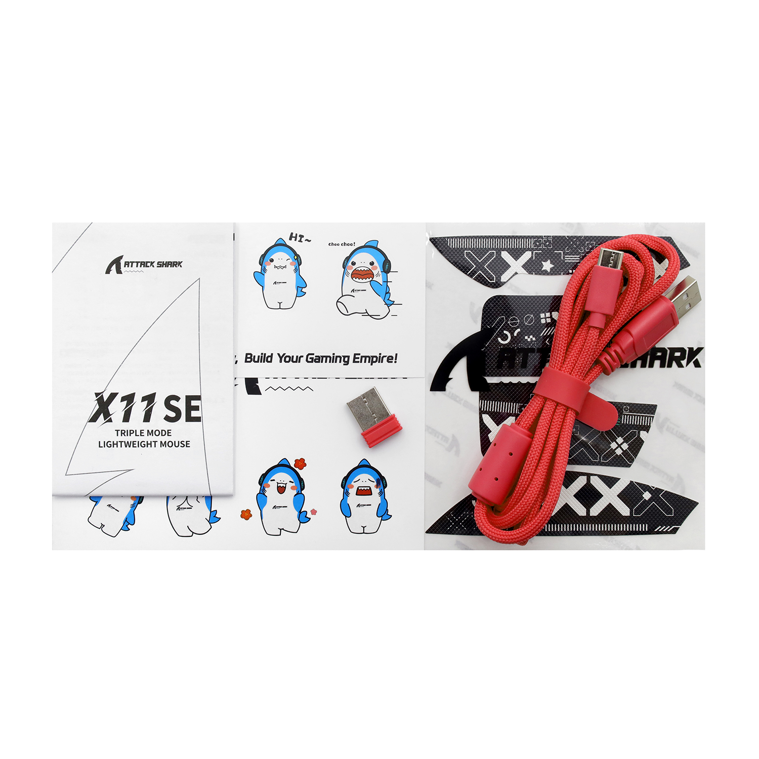 Мышь Attack Shark X11 SE Red [беспроводная, светодиодная, 22000 DPI, 1000 Гц, Красный]