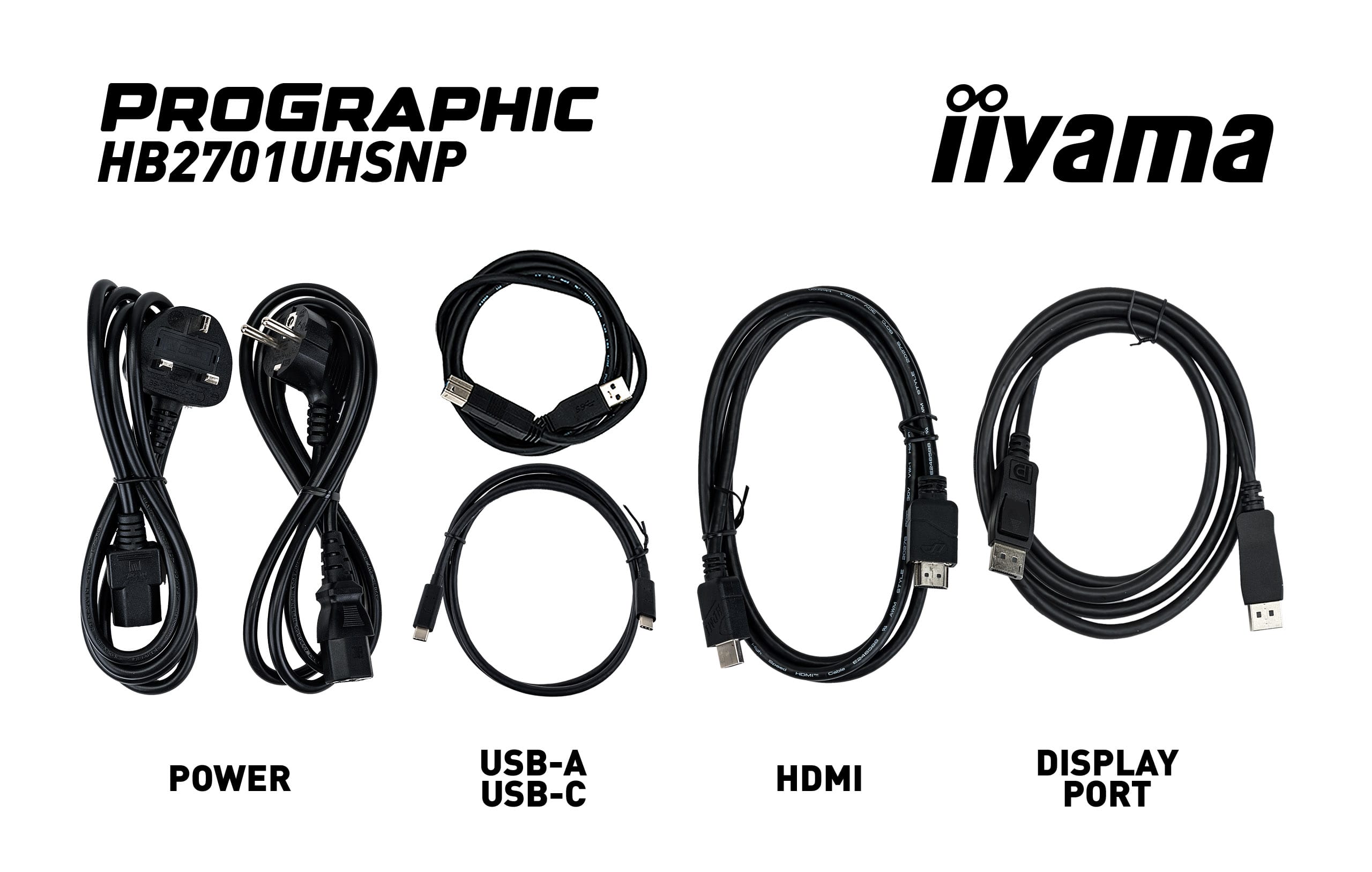 Монитор Iiyama ProGraphic (HB2701UHSNP-B1) [27", IPS, 3840x2160, 60 Гц, 4 мс, HDMI, DisplayPort, USB Type-C]