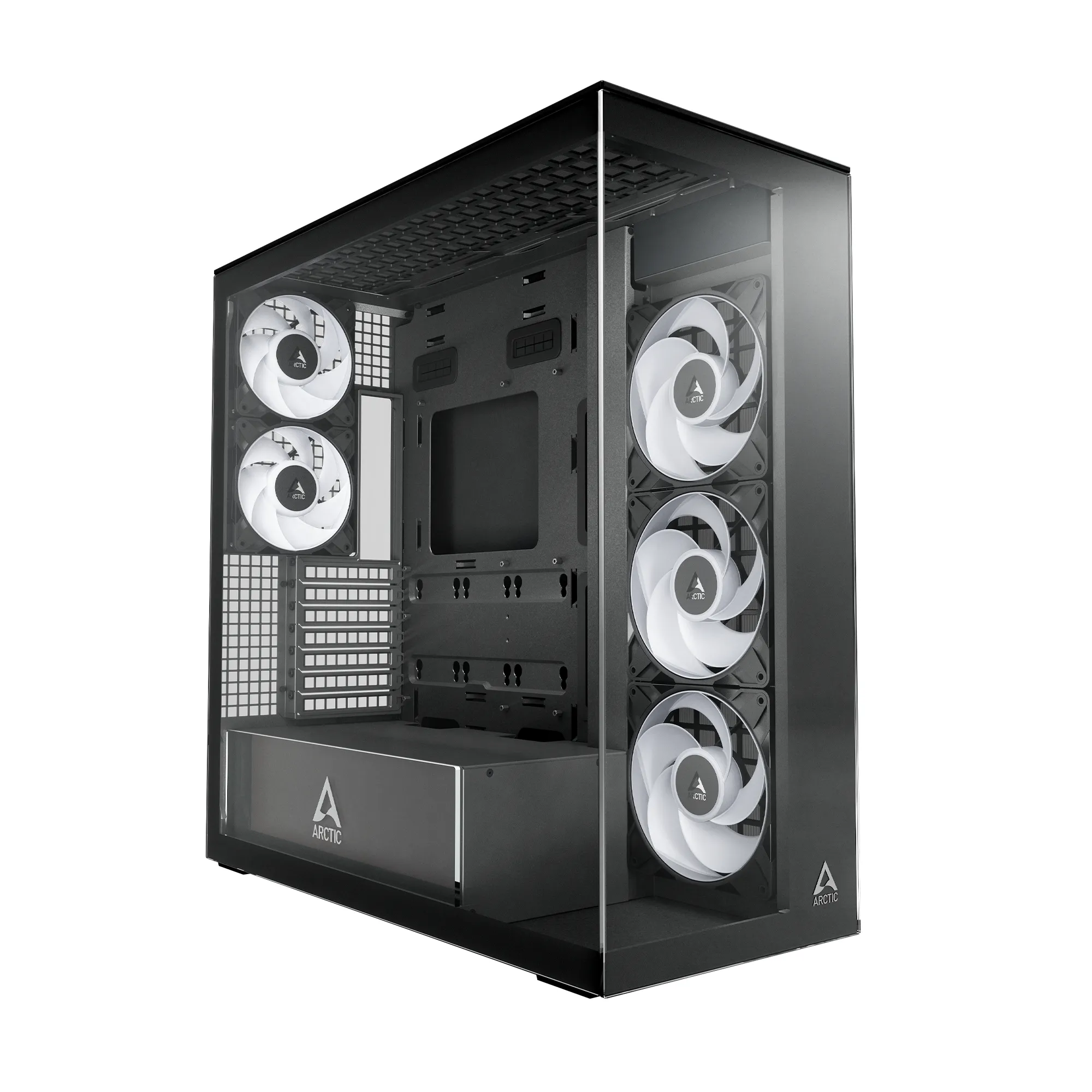 Корпус Arctic Xtender Black(Clear Glass) (ACPCC00023A) [Full Tower, 2×120 мм + 3×140 мм A-RGB, Черный]