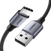Кабель UGREEN US288 USB-A 2.0 to USB-C Cable Nickel Plating Aluminum Braid 3m (Gray)