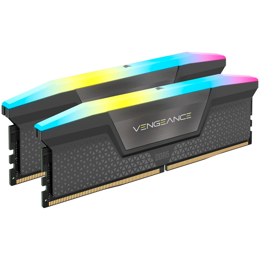 Комплект оперативной памяти Corsair VENGEANCE RGB (CMH32GX5M2B6400Z32) [32 ГБ, DDR 5, 6400 МГц, 1.35 В, подсветка, KIT]