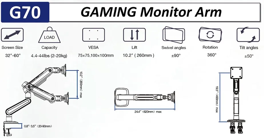 Крепление для монитора North Bayou G70 32''-60''