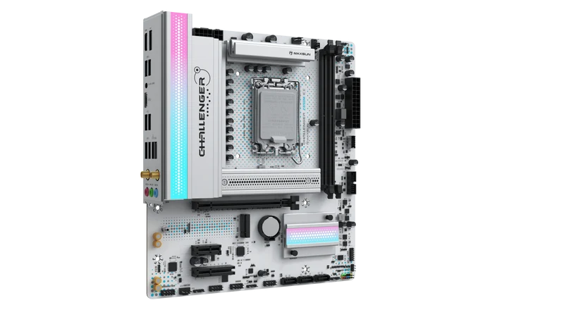 Материнская плата Maxsun Challenger Z890M WIFI ICE (Challenger Z890M WIFI ICE) [LGA 1851, Intel Z890, 2xDDR 5, 2xM.2, 1xPCI-E x16, Micro-ATX]