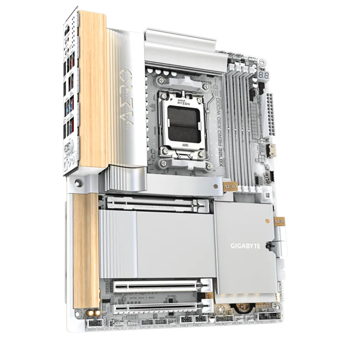 Материнская плата Gigabyte X870E AERO X3D WOOD (X870E AERO X WOOD) [AM5, AMD X870E, 4xDDR 5, 4xM.2, 3xPCI-E x16, Standard-ATX]