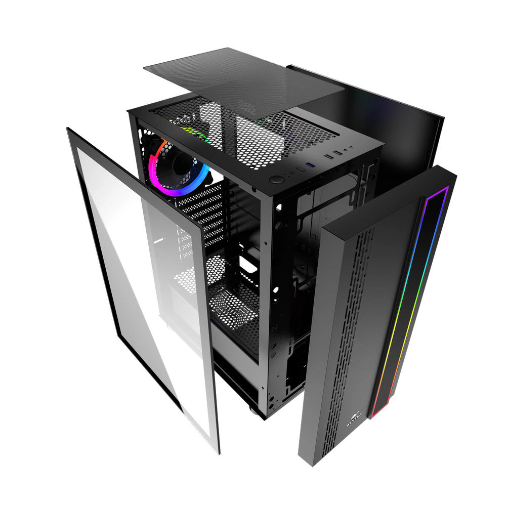 Корпус ПК без БП Wintek Smart H35TG TG, черный - купить в интернет-магазине Forcecom.kz Корпус ПК без БП Wintek Smart H35TG TG, черный