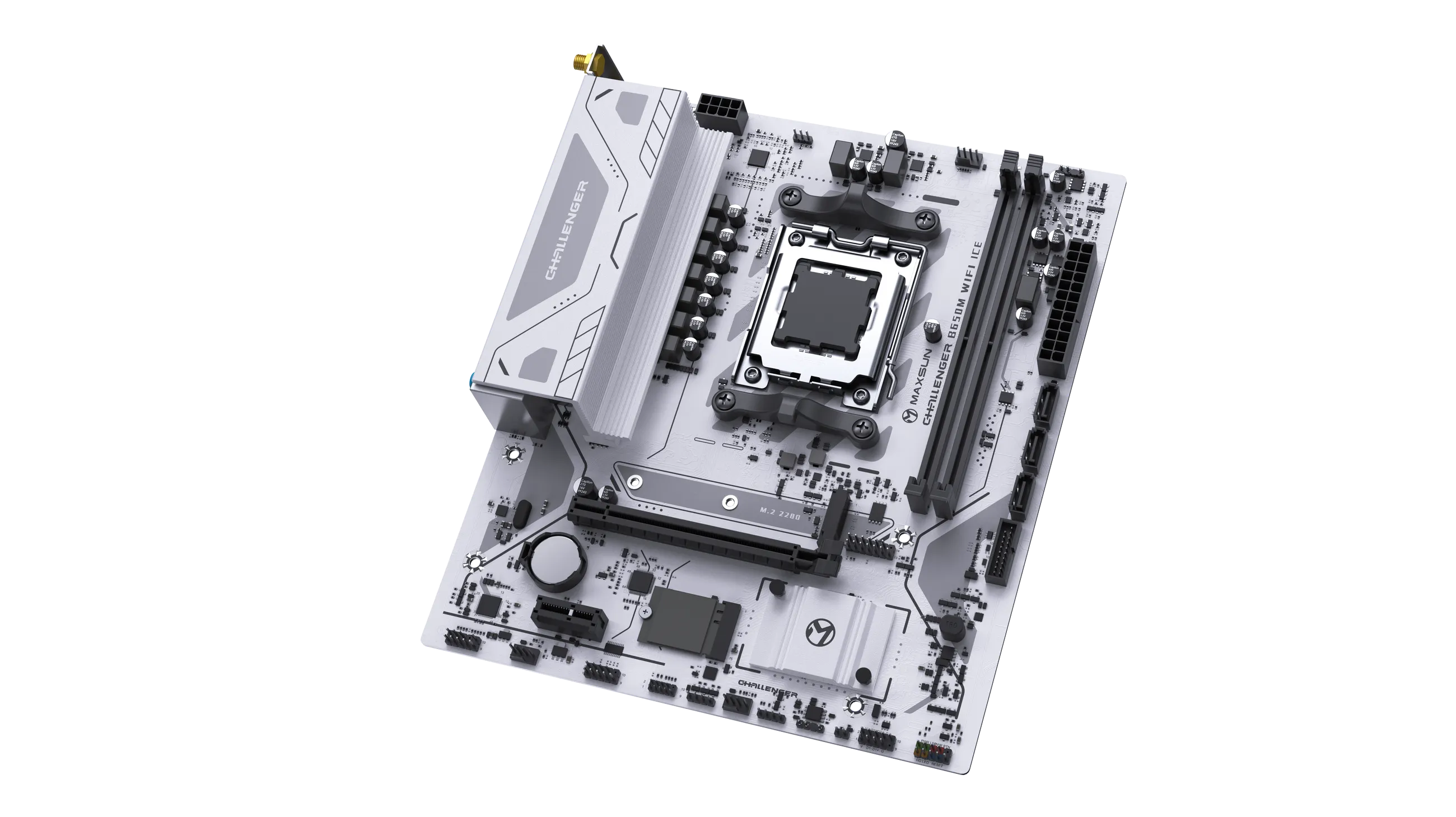 Материнская плата Maxsun Challenger B650M WIFI ICE [AM5, AMD B650, 2xDDR 5, 1xM.2, 1xPCI-E x16, Micro-ATX]