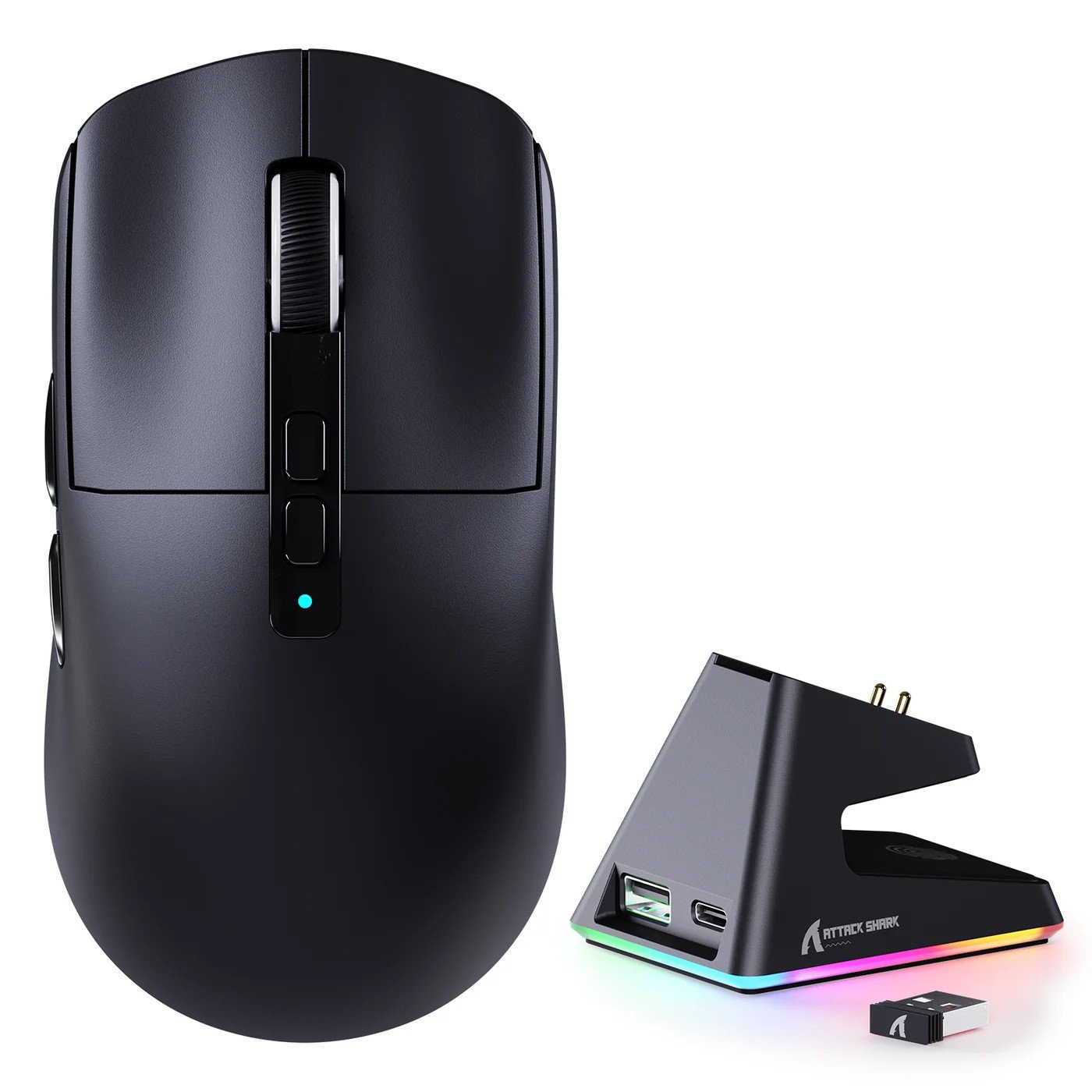 Мышь Attack Shark X6 Black, PAW3395, 26000 DPI, 2.4/BT/Wired, 80 Million Clicks, 500mAh, 49±3g