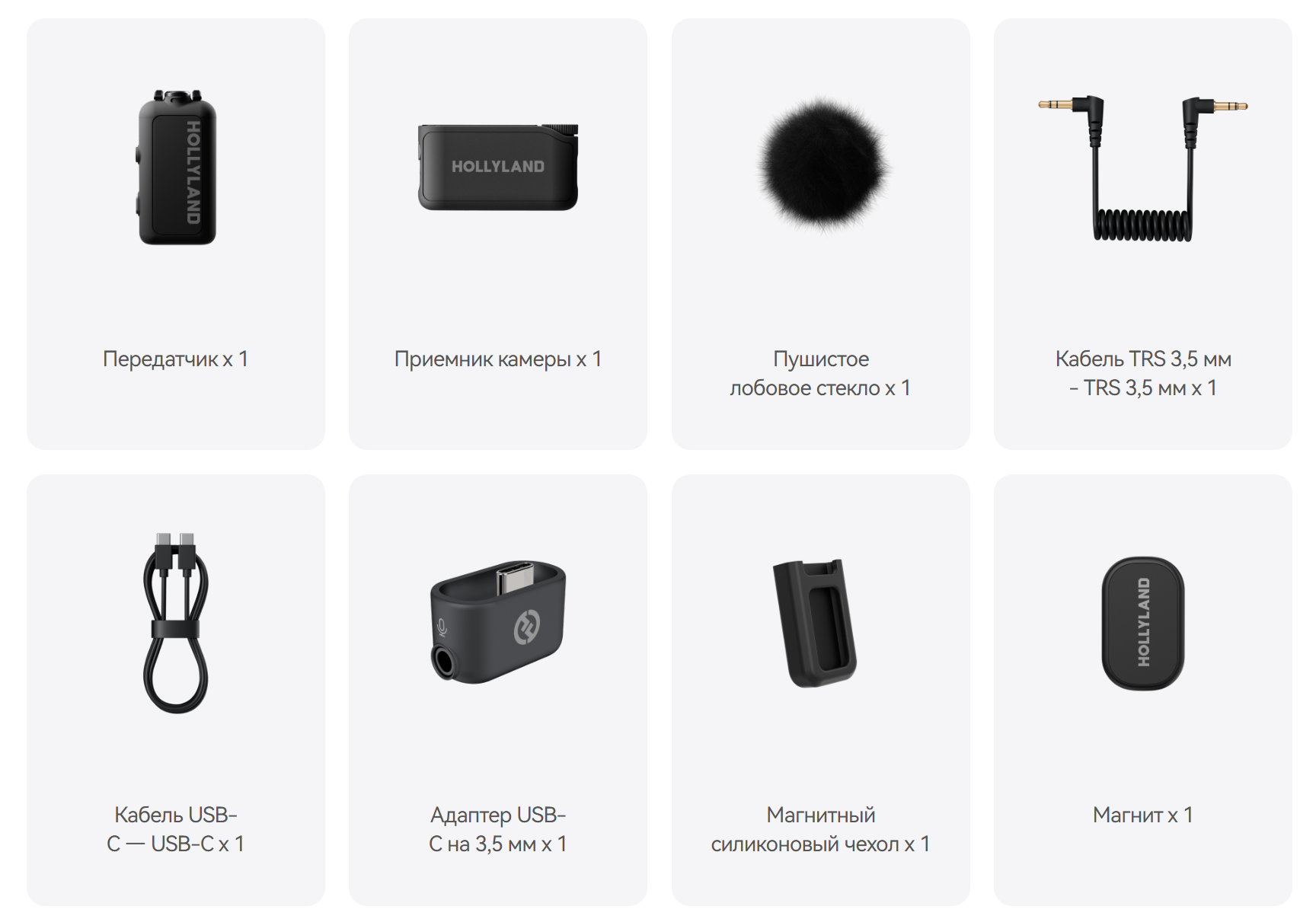 Петличный микрофон Hollyland Lark MAX 2 Solo (MAX2SOL) Серый