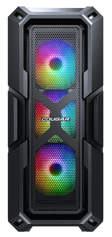 Корпус Cougar MX440 Mesh RGB (CGR-56C1B-MESH-RGB) [Midi Tower, 3 × 120 мм RGB, Черный]