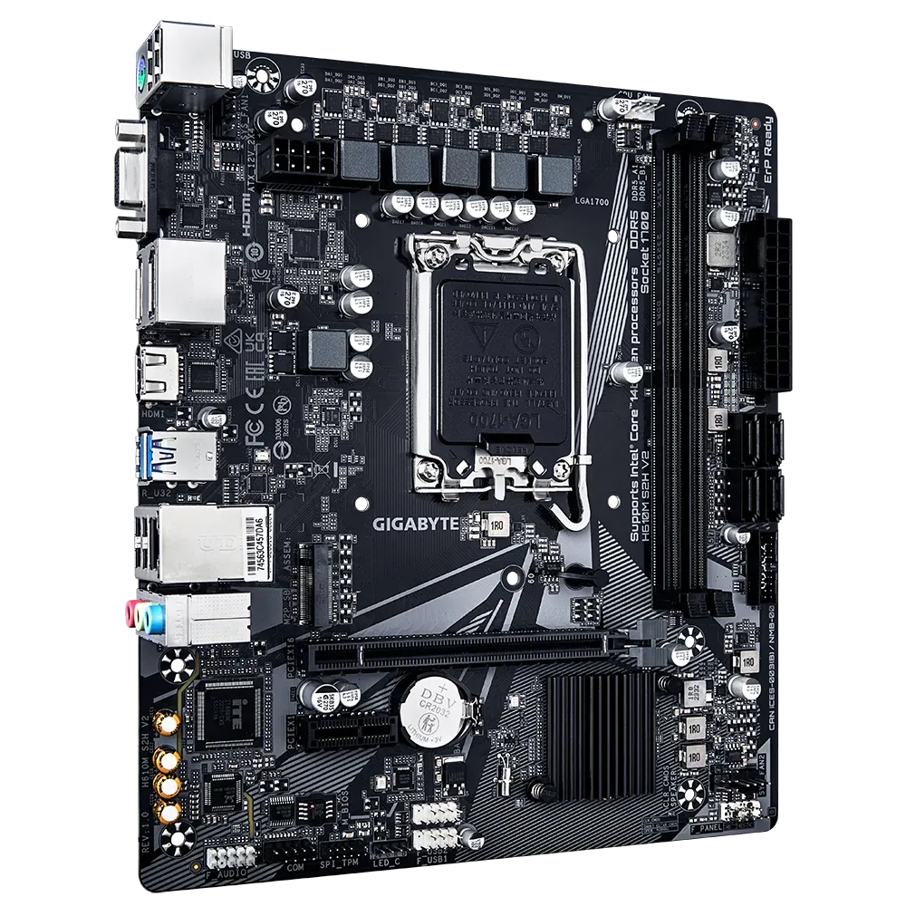Материнская плата Gigabyte H610M S2H V2 (rev. 1.0) DDR5 [LGA 1700, Intel H610, 2xDDR 5, 1xM.2, 1xPCI-E x16, Micro-ATX]