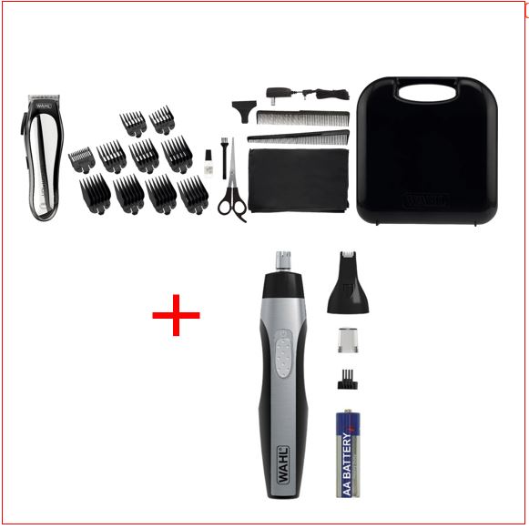 Машинка для стрижки волос Wahl Lithium-Ion Cordless + Wahl Nose (79600-3116 + 05546-216) серебро-черный