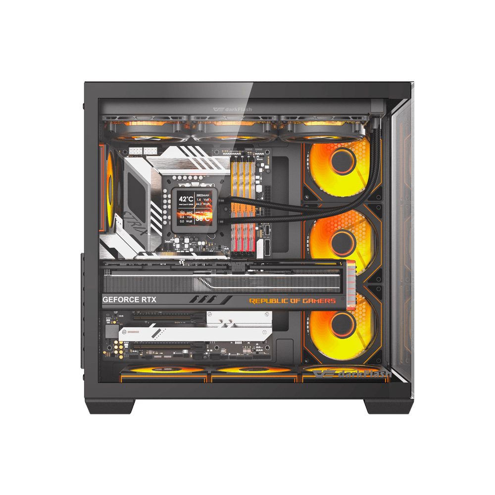 Корпус darkFlash C280 (DF-C280-EATX-BK) [Midi Tower, 7 x 120 мм ARGB, Черный]